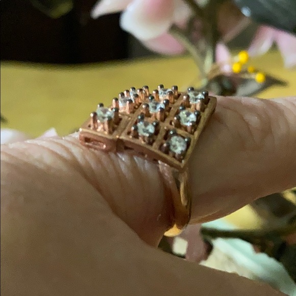Vintage gold over 925 topaz ring